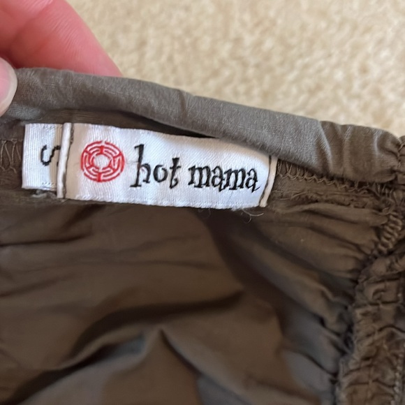 Hot Mama ruched midi drawstring skirt, khaki-army green, SO ADORABLE! - Picture 3 of 4